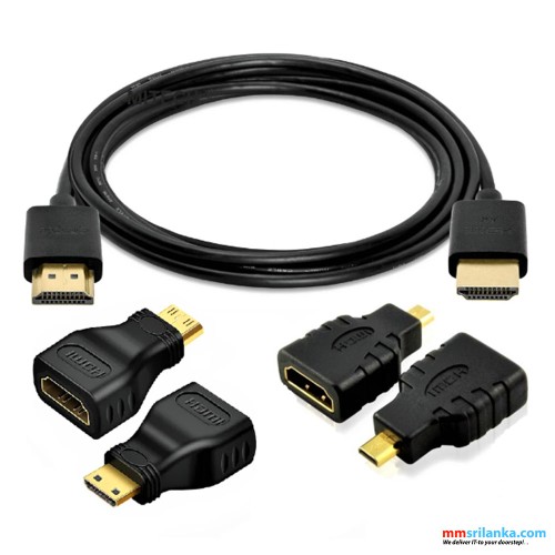 3 In 1 HDTV High Speed HD Cable 3D 1.4V 1080P, HDMI to HDMI Mini, HDMI Micro, Adapter Converter Kit